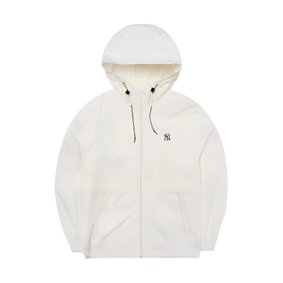 MLB Basic Logo SS22 New York Yankees Pocket Zip Hoodie White Unisex Jacket 3AWJB0121-50IVS