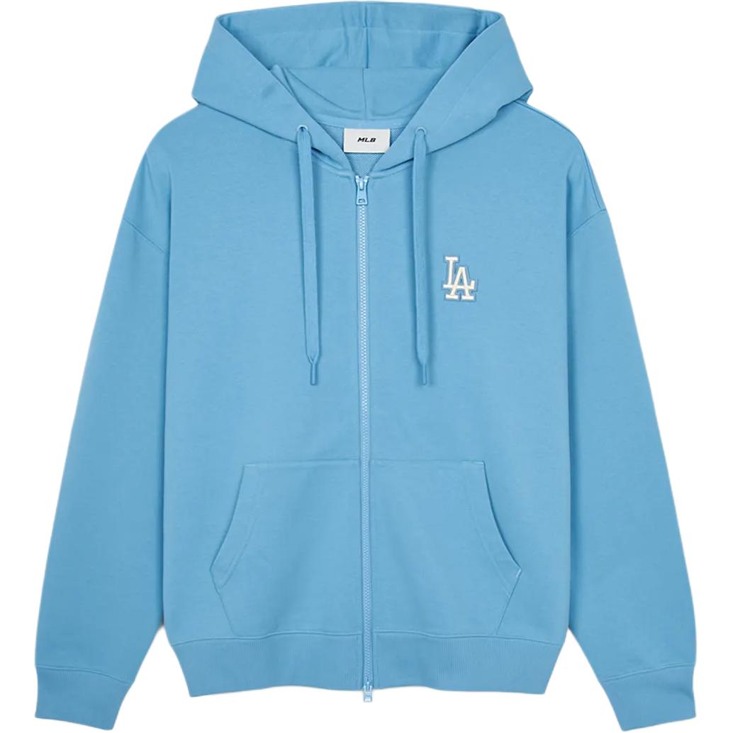 MLB Basic Medium Logo Zip-Up Hoodie Blue Unisex Long Sleeve Jacket 3ATRB0144-07BLL