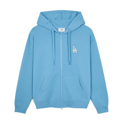 MLB Basic Medium Logo Zip-Up Hoodie Blue Unisex Long Sleeve Jacket 3ATRB0144-07BLL