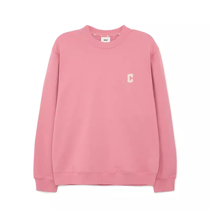 MLB Basic Relaxed Crewneck Sweatshirt Unisex Cleveland Indians/Pink Beige 3AMTB0134