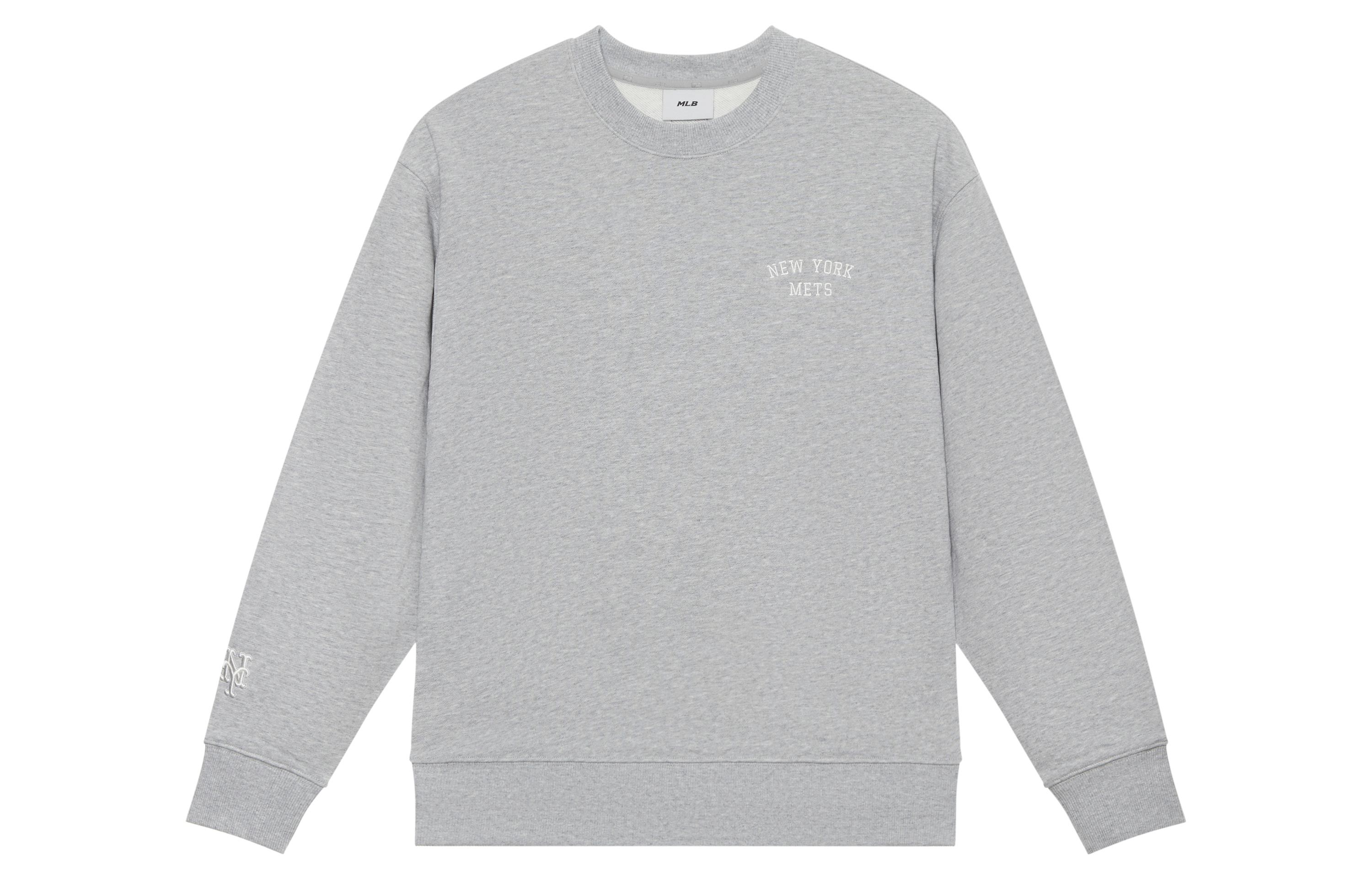 MLB Basic Series New York Mets Vintage Logo Pullover Sweatshirt Grey Unisex 3AMTB0844-09MGS