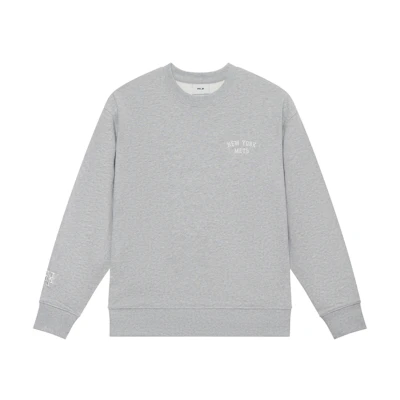 MLB Basic Series New York Mets Vintage Logo Pullover Sweatshirt Grey Unisex 3AMTB0844-09MGS