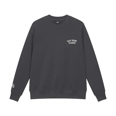 MLB Basics San Diego Padres Letter Logo Vintage Crewneck Sweatshirt Charcoal Unisex 3AMTB0844-13CGS