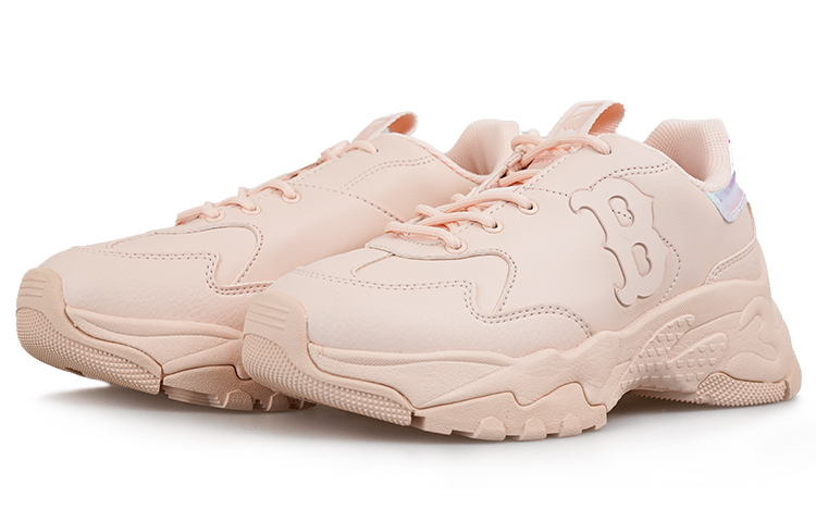 Lookbook MLB美棒聯 Bigball Chunky Shiny 波士頓 紅襪隊 復古簡約老爹鞋 男女同款 櫻花粉