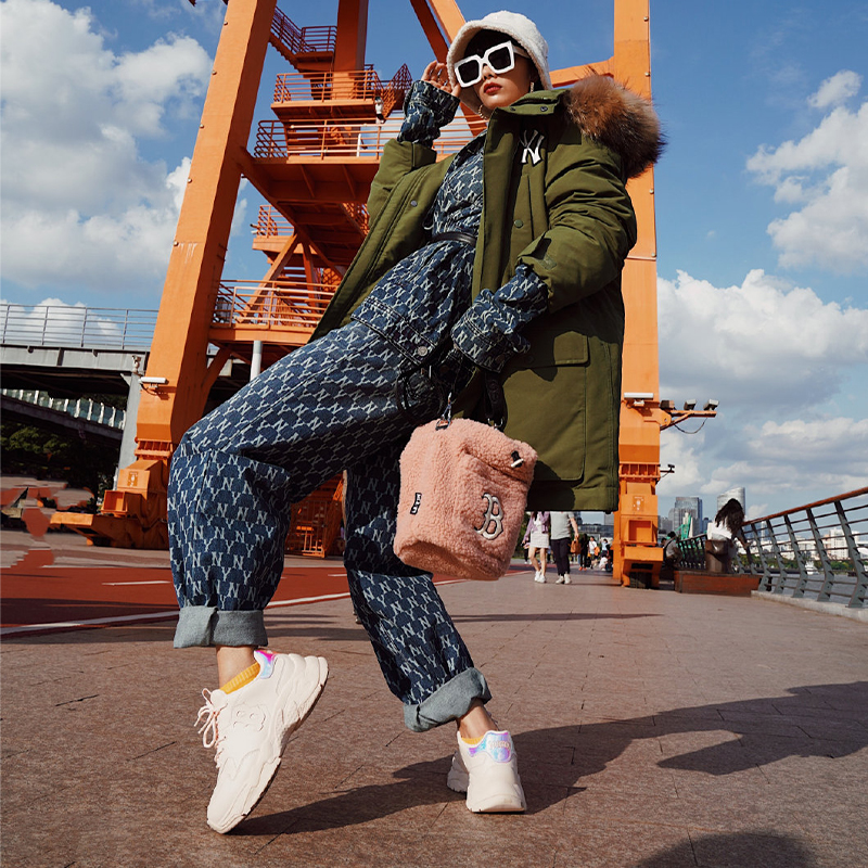 Sizing MLB美棒聯 Bigball Chunky Shiny 波士頓 紅襪隊 復古簡約老爹鞋 男女同款 櫻花粉