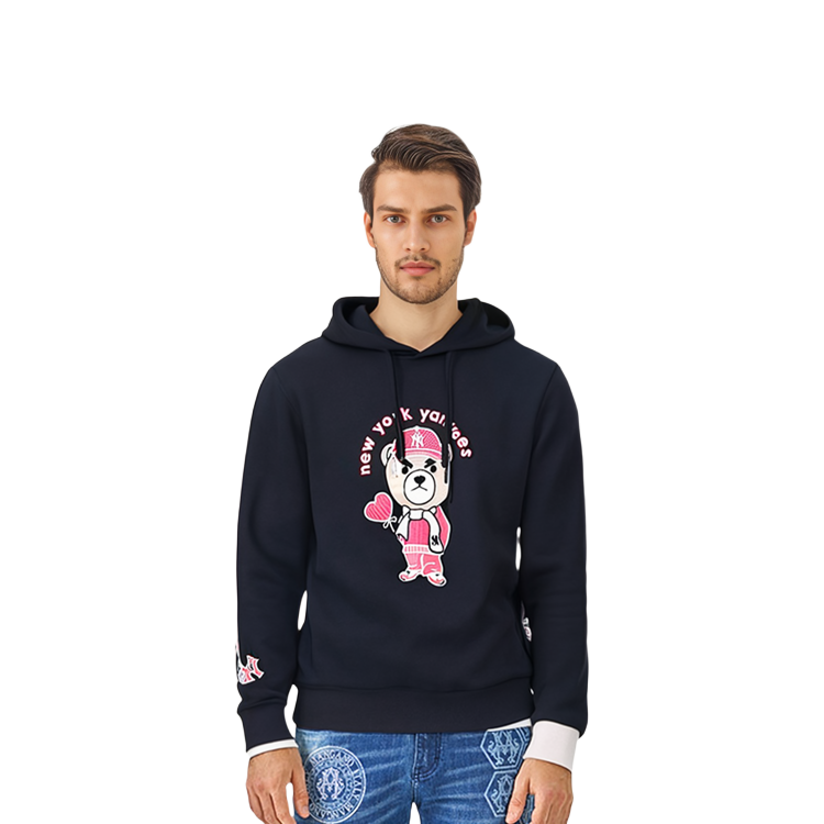 Shop MLB 블랙 베어 그래픽 긴팔 맨투맨 유니섹스 - 블랙 3AHDE0126-50BKS