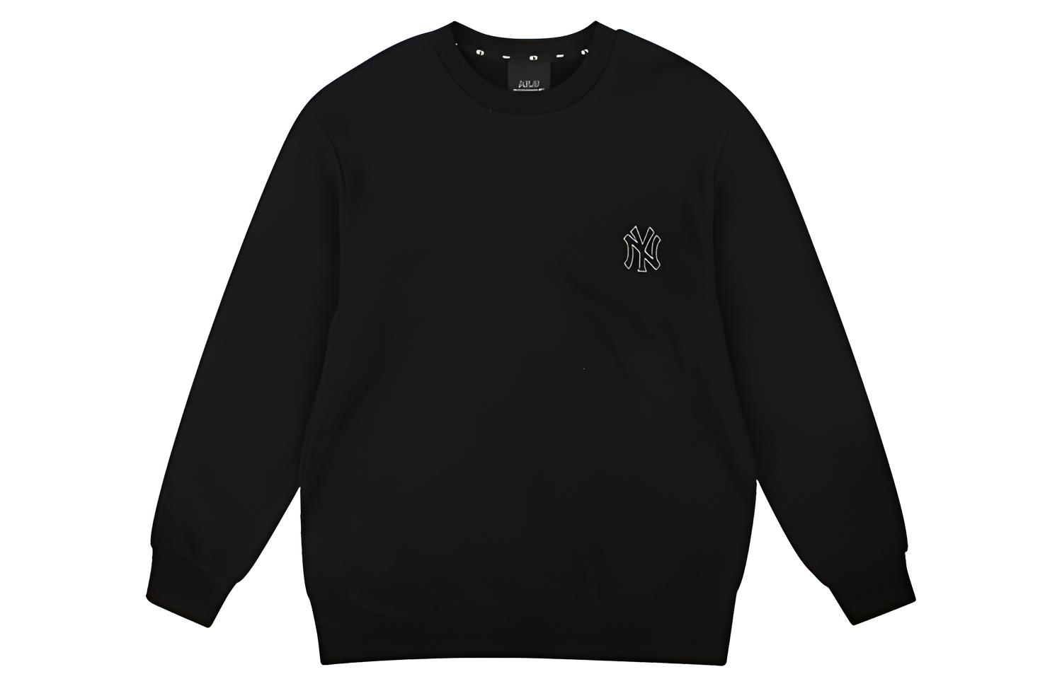 MLB Black Classic Logo Embroidered Crewneck Sweatshirt Unisex Long Sleeve 31MTZ1941-50L