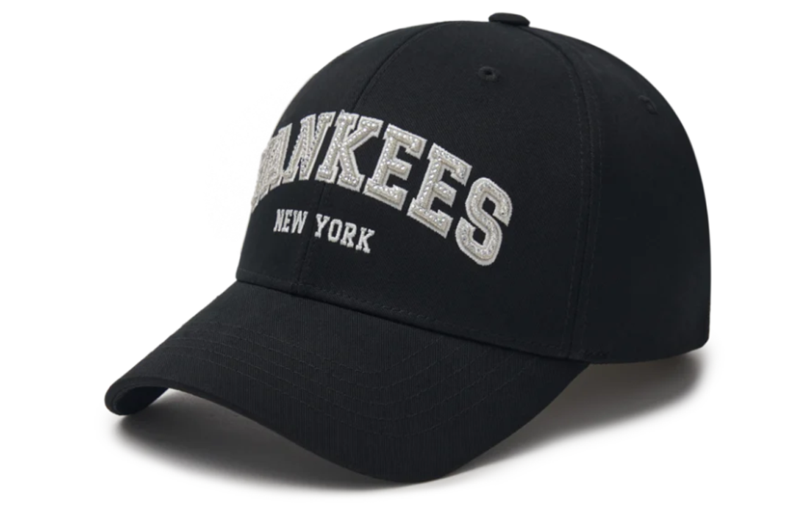 MLB Black Letter Decor Polyester Cotton Baseball Cap Unisex Couple Style 3ACPV064N50BKS