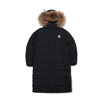 MLB Black Long Down Jacket Unisex Casual Hooded Winter Coat. 3ADJJ0716-50BKS