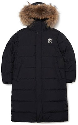 MLB Black Long Down Jacket Unisex Casual Hooded Winter Coat. 3ADJJ0716-50BKS Order MLB Black Long Down Jacket Unisex Casual Hooded Winter Coat. 3ADJJ0716-50BKS