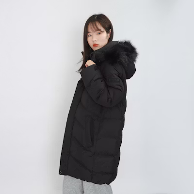 MLB 黑色紐約洋基隊標誌毛絨帽冬季羽絨外套 男女款. 3ADJEC616-50BKS Sizing MLB 黑色紐約洋基隊標誌毛絨帽冬季羽絨外套 男女款. 3ADJEC616-50BKS