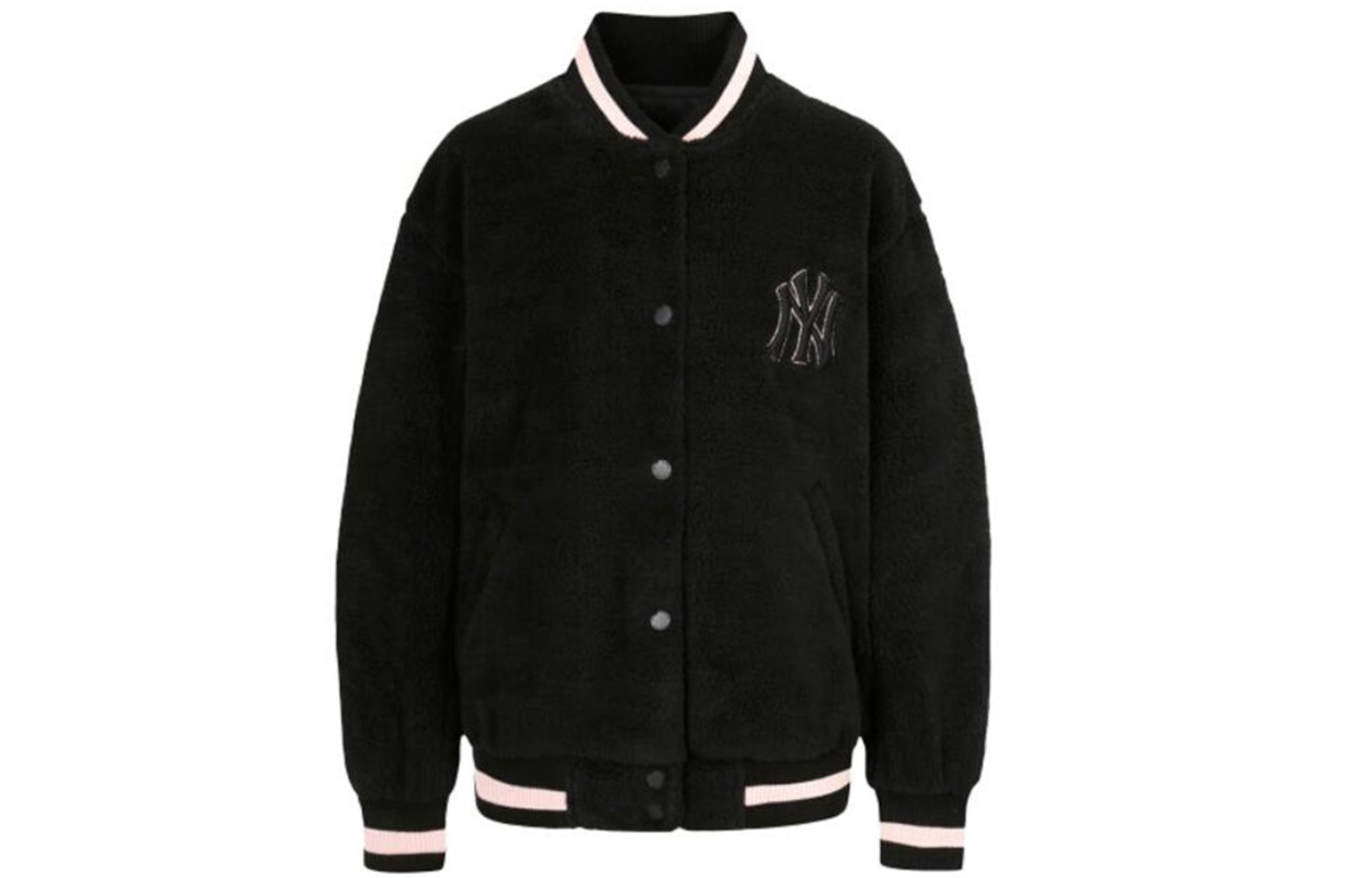 MLB Black Pink Baseball Logo Short Jacket Unisex 31JPF1941黑粉