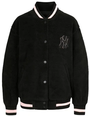 MLB Black Pink Baseball Logo Short Jacket Unisex 31JPF1941黑粉 Buy MLB Black Pink Baseball Logo Short Jacket Unisex 31JPF1941黑粉