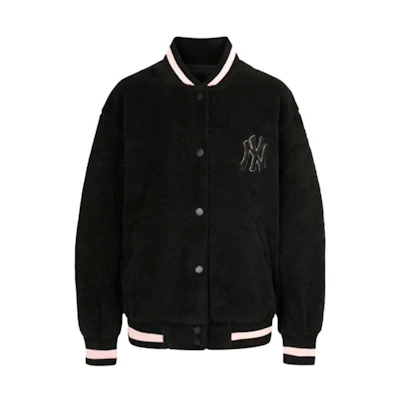 MLB Black Pink Baseball Logo Short Jacket Unisex 31JPF1941黑粉