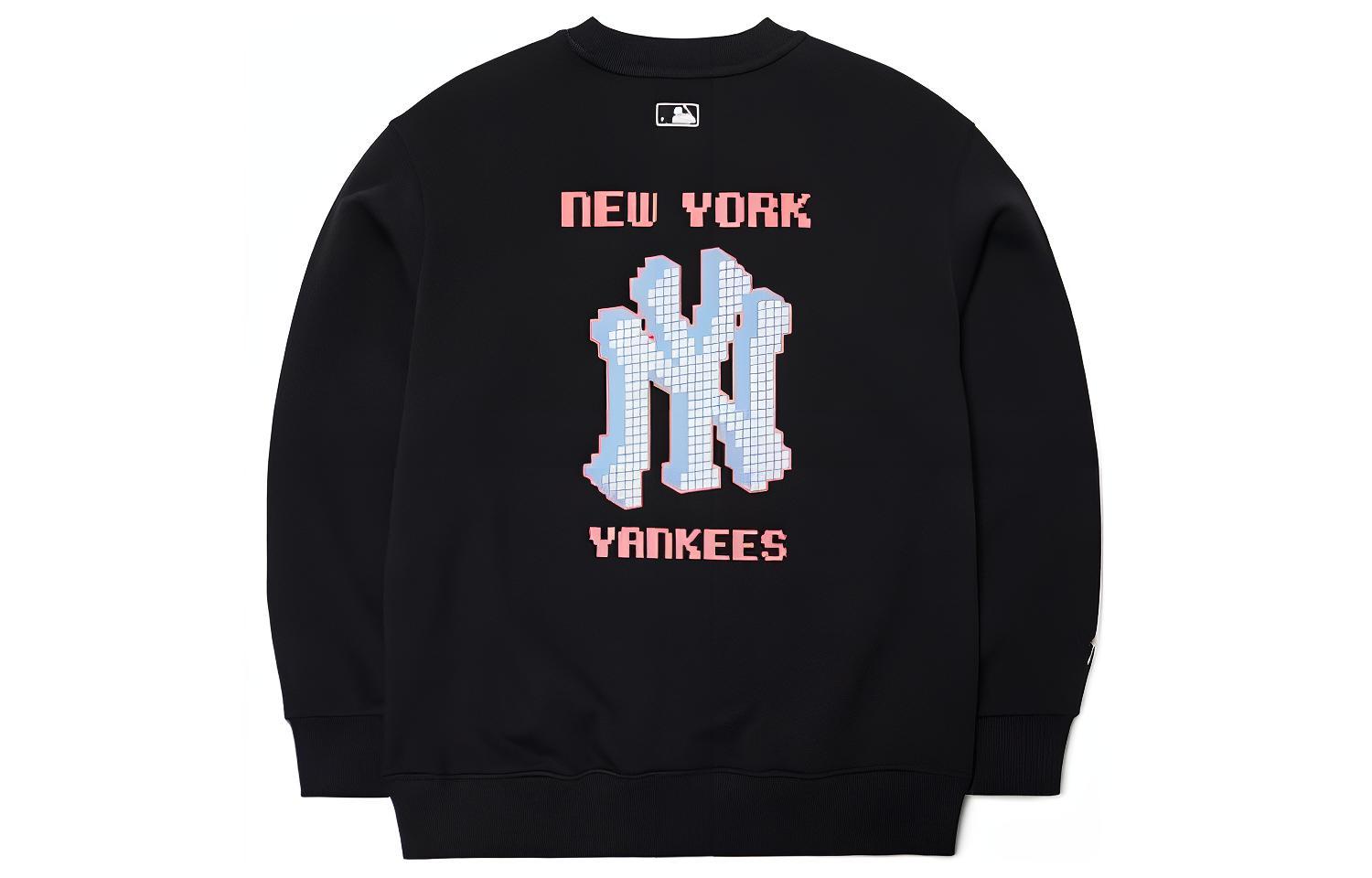 Lookbook MLB Black Printed Crewneck Long-Sleeve Sweatshirt 3AMTX0114-50BKS