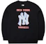Lookbook MLB Black Printed Crewneck Long-Sleeve Sweatshirt 3AMTX0114-50BKS