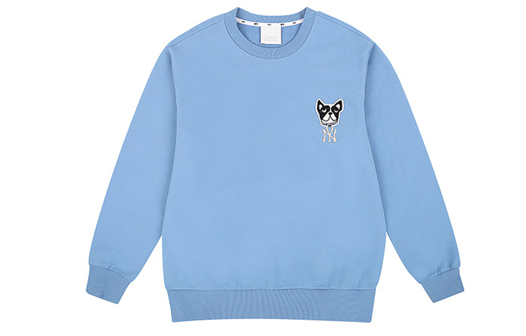 MLB Blue Crewneck Sweatshirt with Puppy Embroidery Unisex 31MTC1011-50U