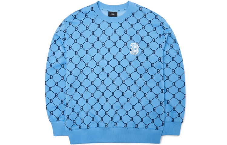 MLB Boston Red Sox All-over Logo Crewneck Sweatshirt Unisex Blue 3AMTM0421-43BLS