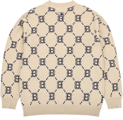 MLB Boston Red Sox All-Over Logo Knit Sweater Beige Unisex - Fall Edition. 3AKCM0221-43BGS Lookbook MLB Boston Red Sox All-Over Logo Knit Sweater Beige Unisex - Fall Edition. 3AKCM0221-43BGS