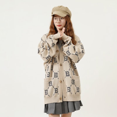 MLB Boston Red Sox All-Over Logo Knit Sweater Beige Unisex - Fall Edition. 3AKCM0221-43BGS Purchase MLB Boston Red Sox All-Over Logo Knit Sweater Beige Unisex - Fall Edition. 3AKCM0221-43BGS