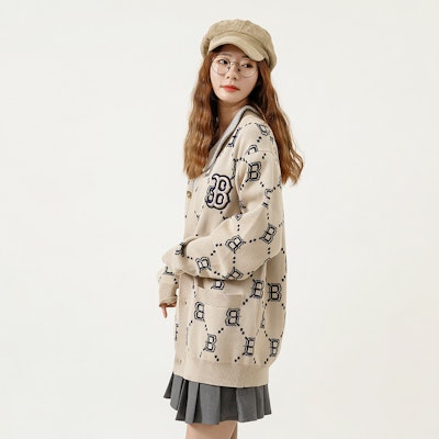 MLB Boston Red Sox All-Over Logo Knit Sweater Beige Unisex - Fall Edition. 3AKCM0221-43BGS Cheap MLB Boston Red Sox All-Over Logo Knit Sweater Beige Unisex - Fall Edition. 3AKCM0221-43BGS