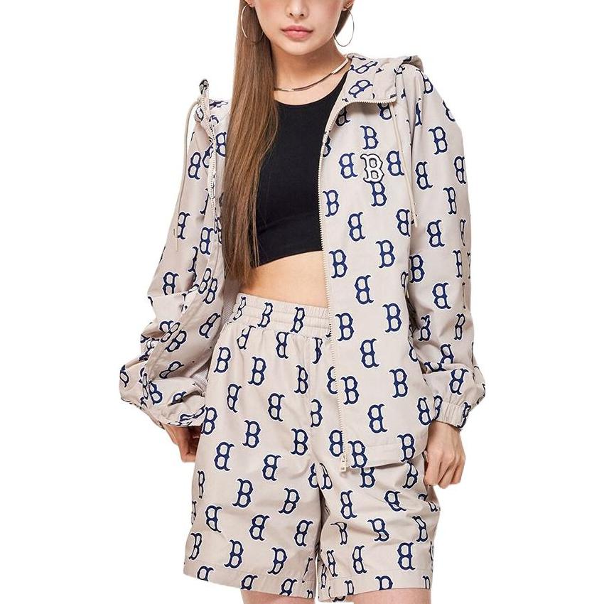 MLB Boston Red Sox All-Over Print Hoodie Jacket Unisex Beige 3AWJM0131-43BGL 圖 6