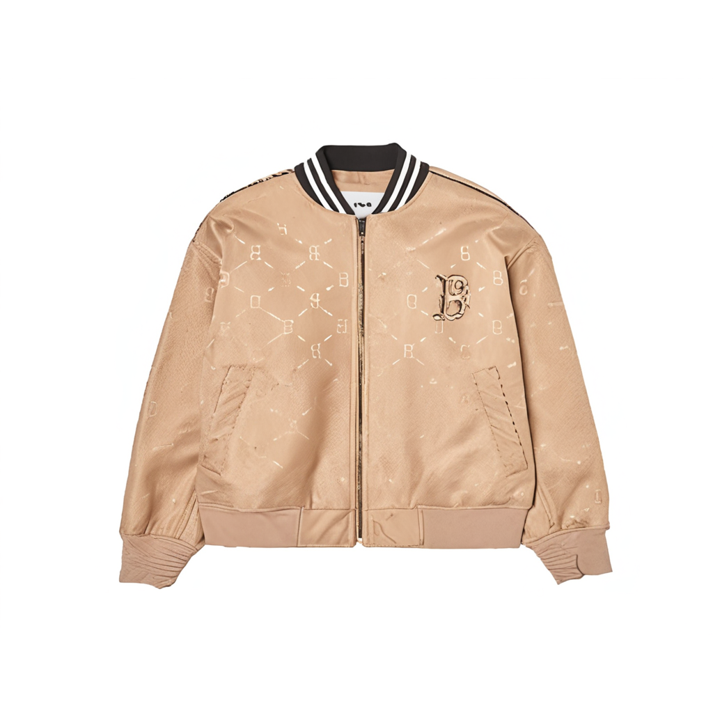 MLB Boston Red Sox All-Over Print Zip Jacket Beige Unisex Casual Outerwear 3AJPM0144-43BGL