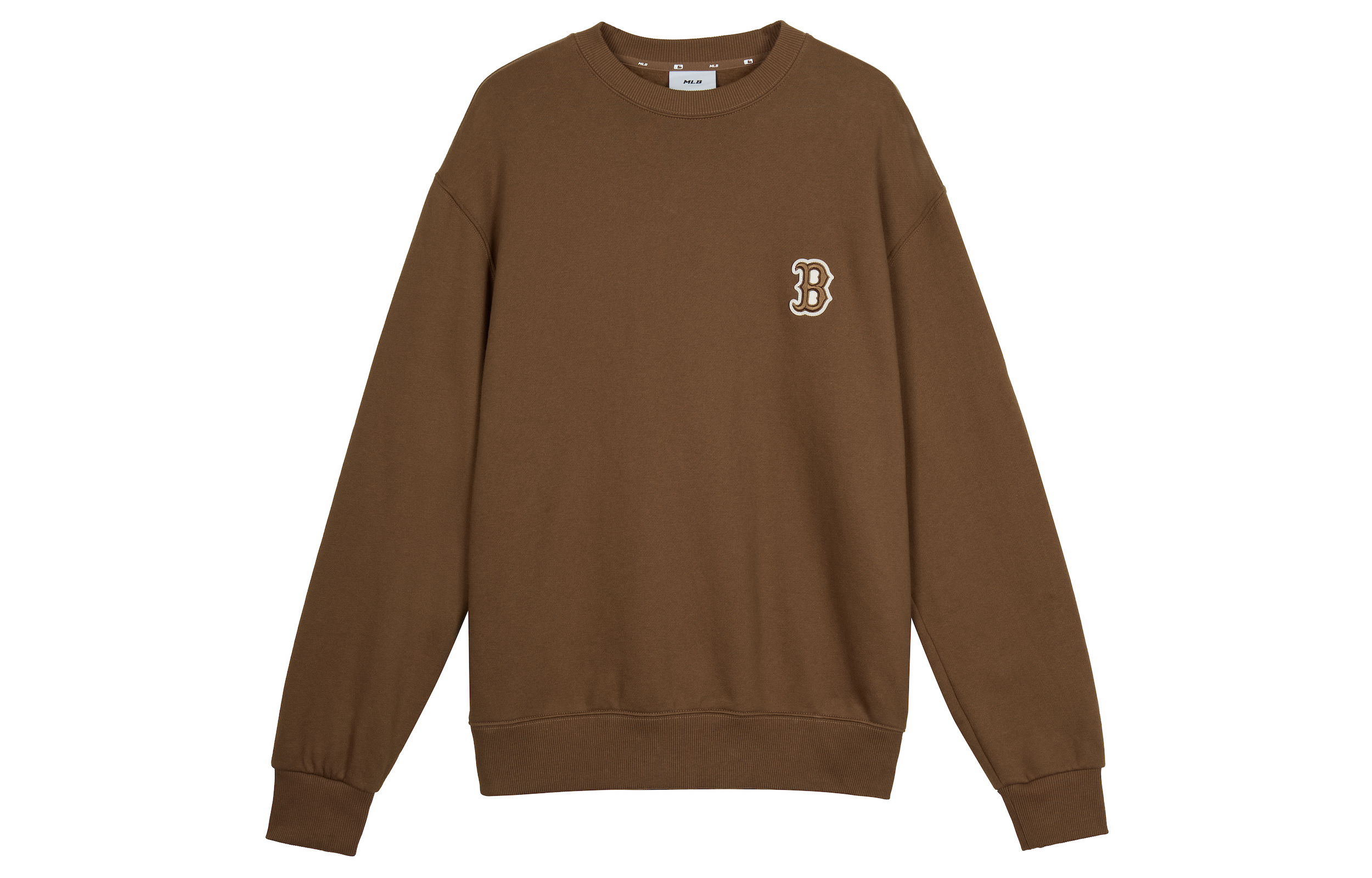 MLB Boston Red Sox Basic Logo Fleece Crewneck Sweatshirt Unisex Brown 3AMTB0716-43BRS 圖 2