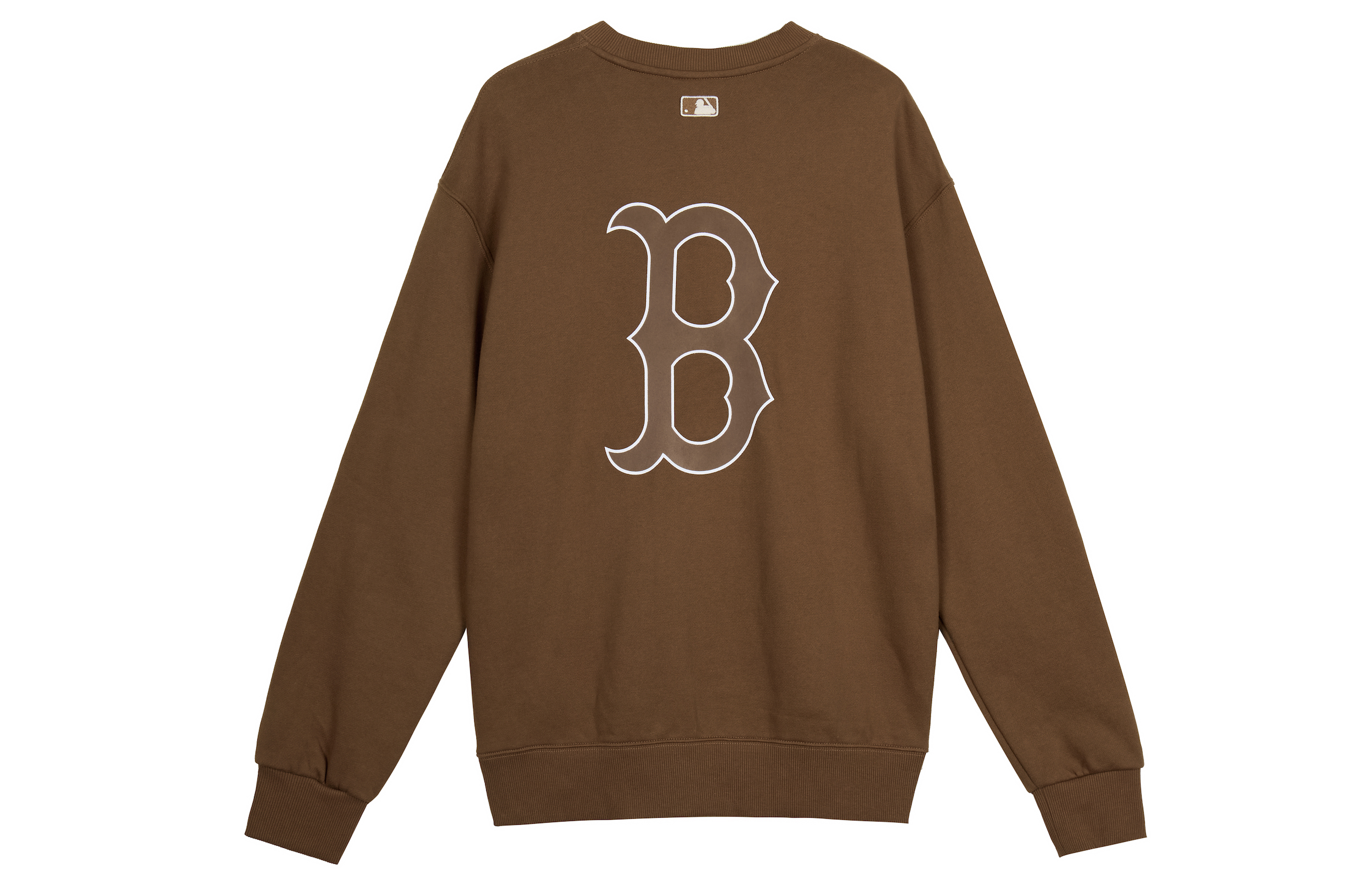 MLB Boston Red Sox Basic Logo Fleece Crewneck Sweatshirt Unisex Brown 3AMTB0716-43BRS 圖 3