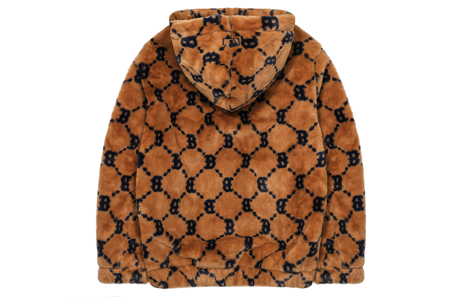 Lookbook MLB Boston Red Sox Jaket Sherpa Fleece Hoodie Cokelat Tahan Angin Unisex. 3AFDM0226-43BGS