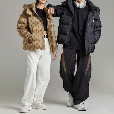 MLB Boston Red Sox Jaket Beige Pendek Hooded Down Unisex Kasual Musim Sejuk 3ADJM0426-43BGS 1