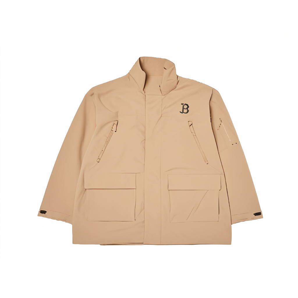 MLB Boston Red Sox Beige Solid Color Long-Sleeve Loose-Fit Jacket Unisex 3AWJB0444-43BGL