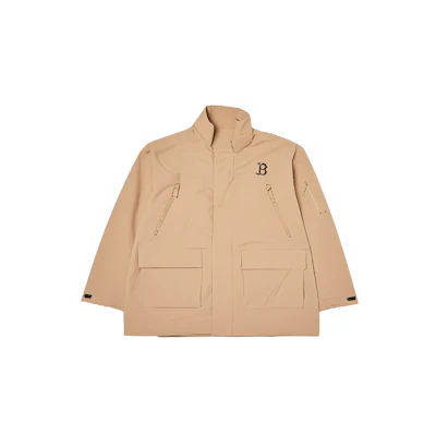 MLB Boston Red Sox Beige Solid Color Long-Sleeve Loose-Fit Jacket Unisex 3AWJB0444-43BGL