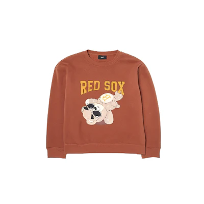 MLB Boston Red Sox Big Megabear Oversized Crewneck Sweatshirt Brown Unisex 3AMTE0246-43BRL