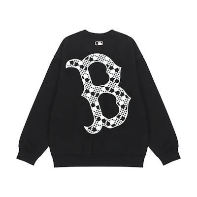 MLB Boston Red Sox Black Crewneck Sweatshirt with Large Back Logo Unisex Vintage Style 3AMTO0226-43BKS