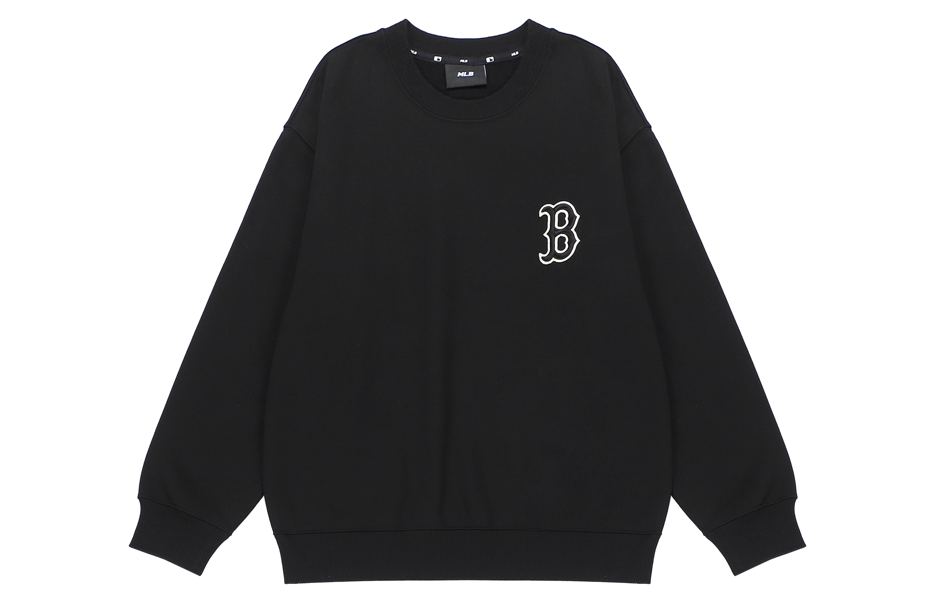 Lookbook MLB Boston Red Sox Black Crewneck Sweatshirt with Large Back Logo Unisex Vintage Style 3AMTO0226-43BKS