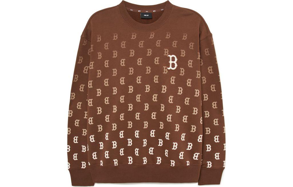 MLB Boston Red Sox Brown Gradient Logo Oversized Crewneck Sweatshirt Unisex 3AMTM1334-43BRD