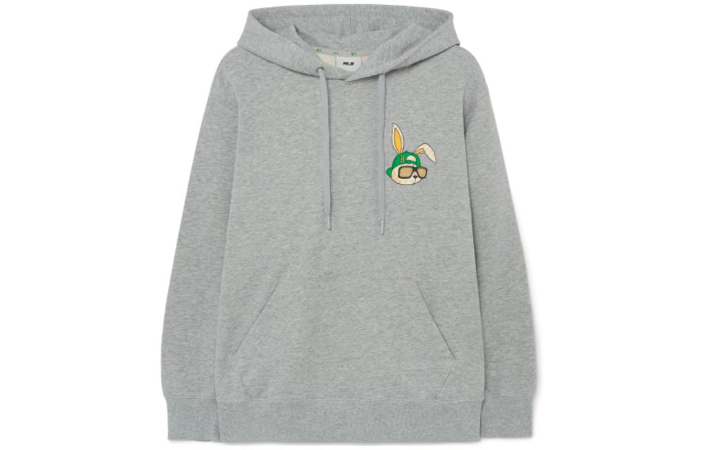 Lookbook MLB 보스턴 레드삭스 만화 프린트 후드티 유니섹스 연회색 3AHDQ0131-43MGS