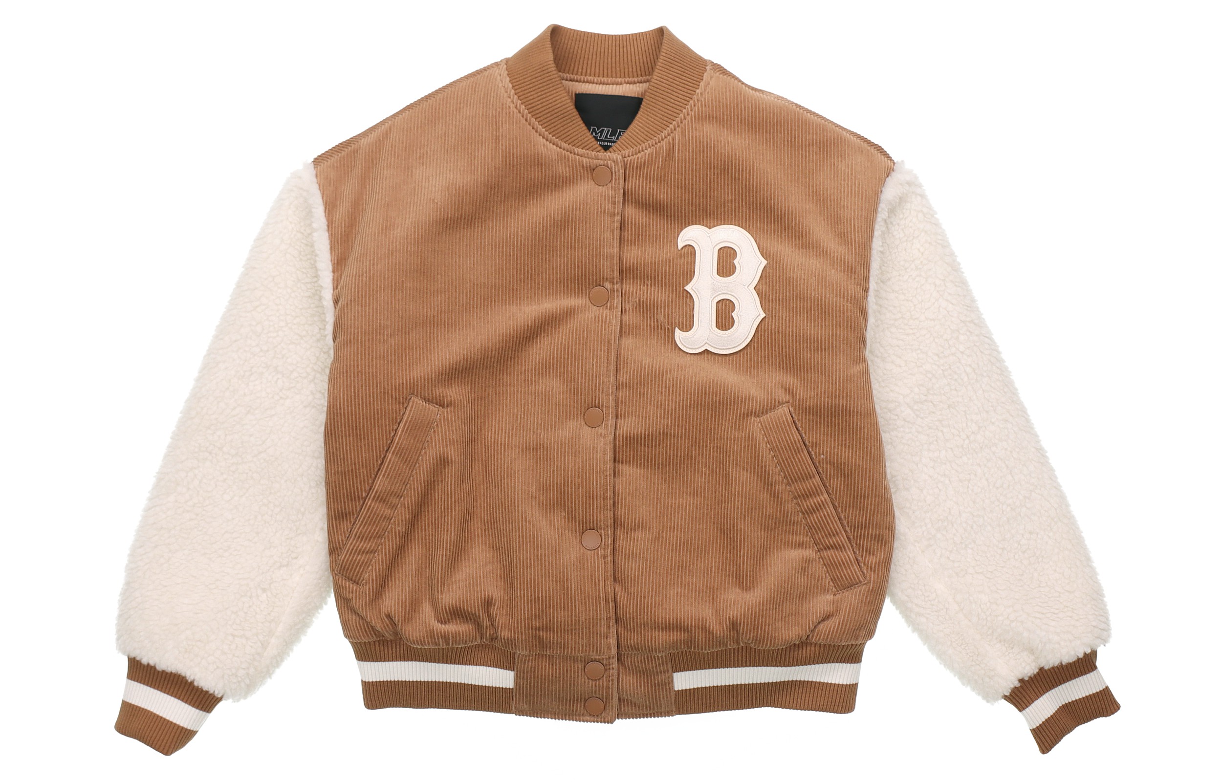 MLB Boston Red Sox Corduroy Baseball Jacket Unisex Brown Back to School Edition 31JPF6061-43B