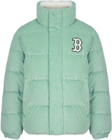 MLB Boston Red Sox Corduroy Puffer Jacket Winter Unisex Mint Green Short Coat 3ADJC0116-43MTL MLB Boston Red Sox Corduroy Puffer Jacket Winter Unisex Mint Green Short Coat 3ADJC0116-43MTL