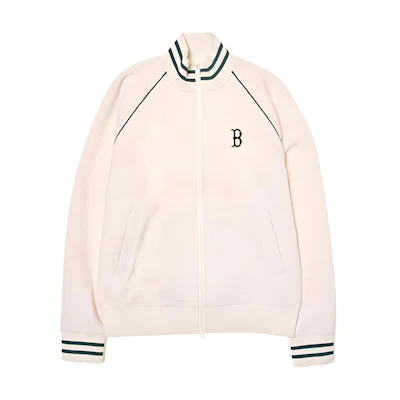 MLB Boston Red Sox Cream Knit Lettering Casual Training Jacket Unisex 3ATRM0344-43CRS
