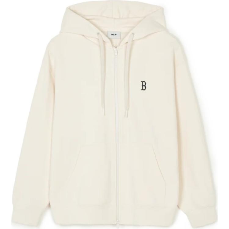 MLB Boston Red Sox Cream Zip-Up Hoodie Unisex Casual Long Sleeve Jacket 3ATRB0846-43CRD 圖 2