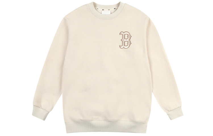 MLB Boston Red Sox Crewneck Fleece Sweatshirt Winter Unisex Off-White 31MT53061-43I