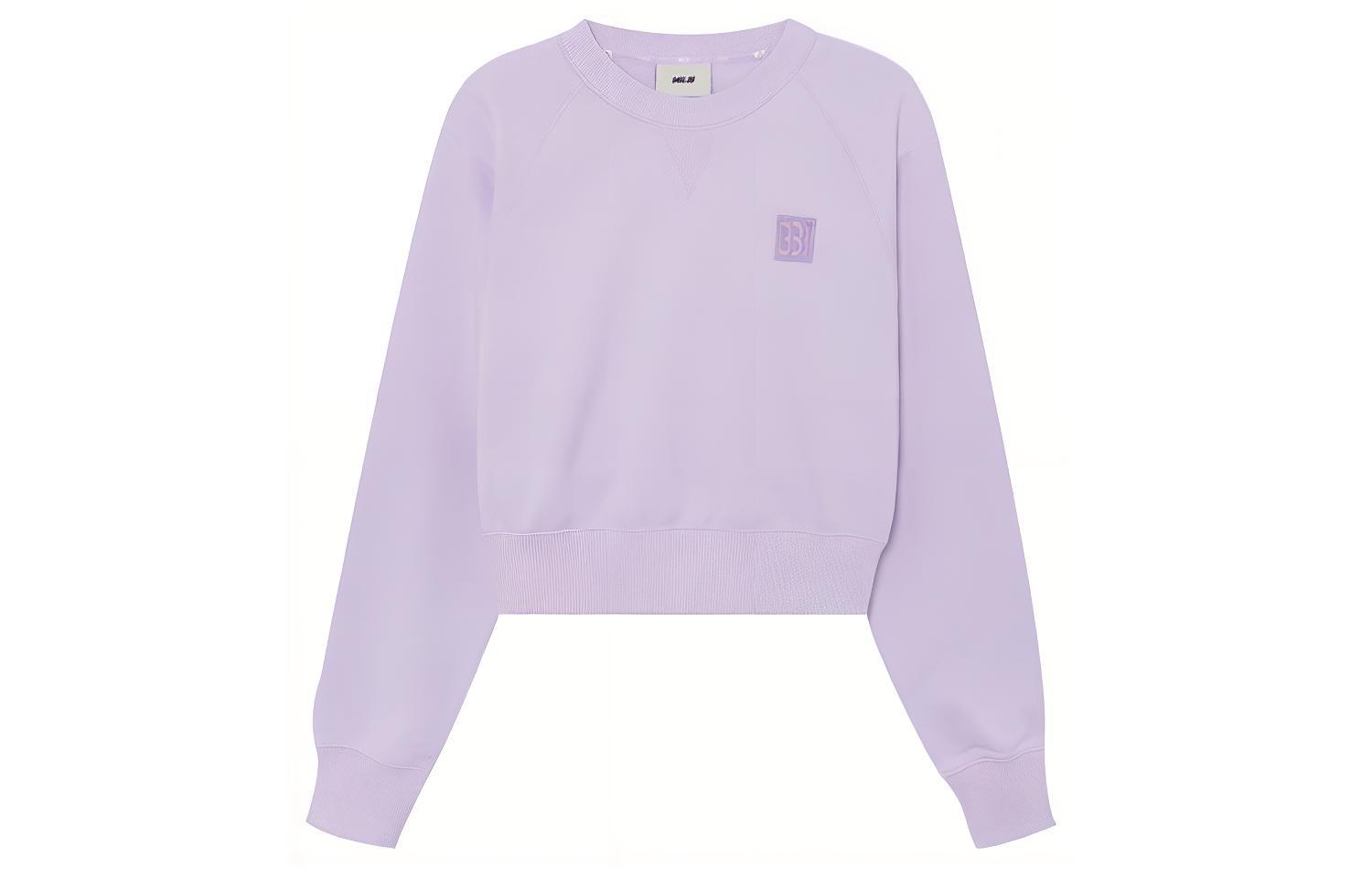 MLB Boston Red Sox Crewneck Logo Embroidered Sweatshirt Unisex Light Purple 3FMTB0231-43LDL