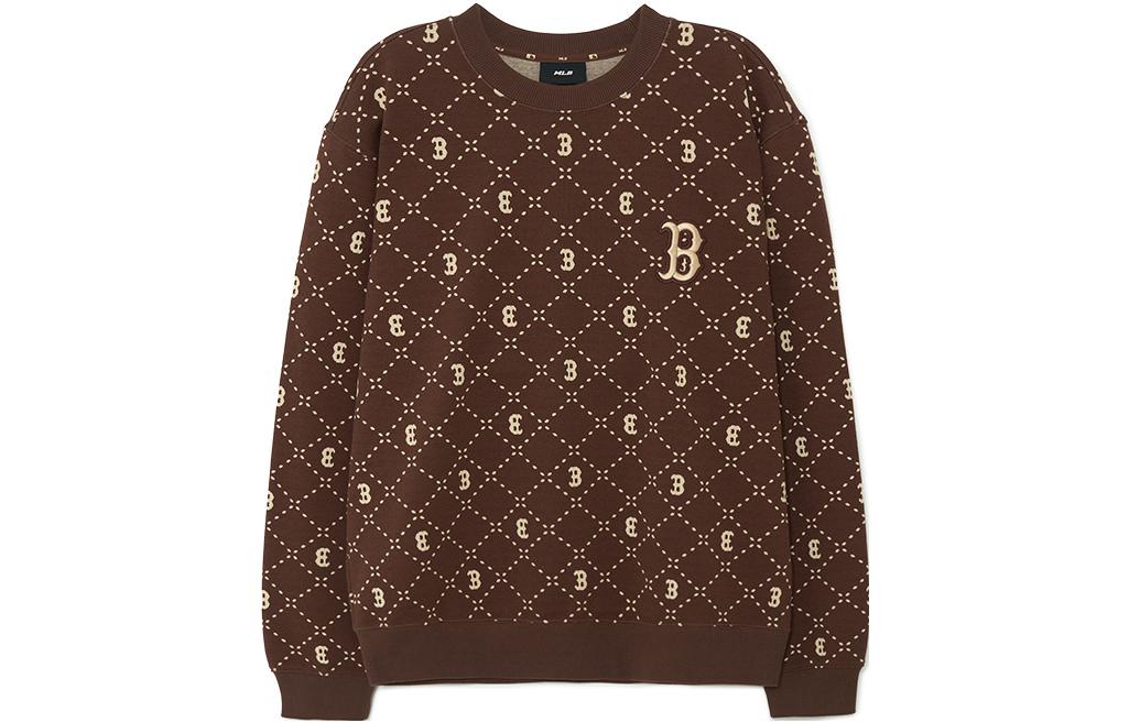 MLB Boston Red Sox Diamond Logo Brown Unisex Crewneck Long Sleeve Sweatshirt 3AMTM0134-43BRD