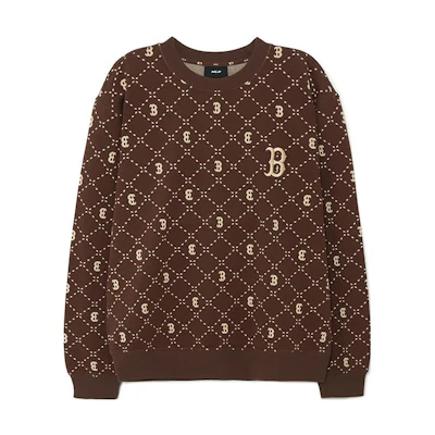 MLB Boston Red Sox Diamond Logo Brown Unisex Crewneck Long Sleeve Sweatshirt 3AMTM0134-43BRD