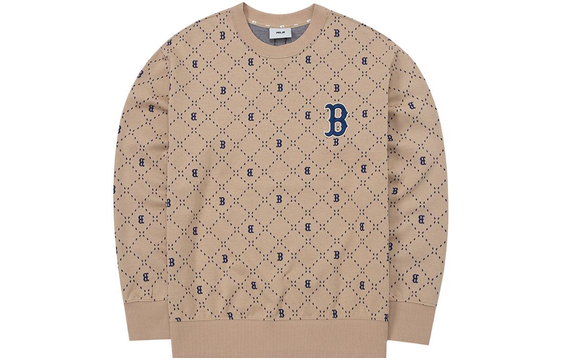 MLB Boston Red Sox Diamond Logo Graphic Long Sleeve Sweatshirt Khaki Unisex 3AMTM0331-43SAL