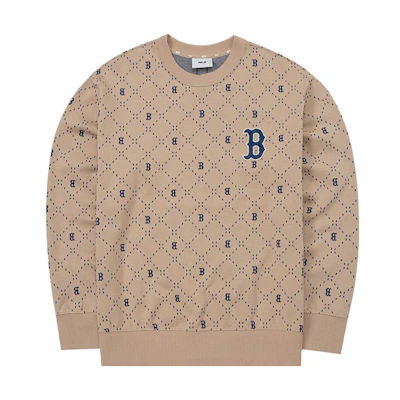 MLB Boston Red Sox Diamond Logo Graphic Long Sleeve Sweatshirt Khaki Unisex 3AMTM0331-43SAL