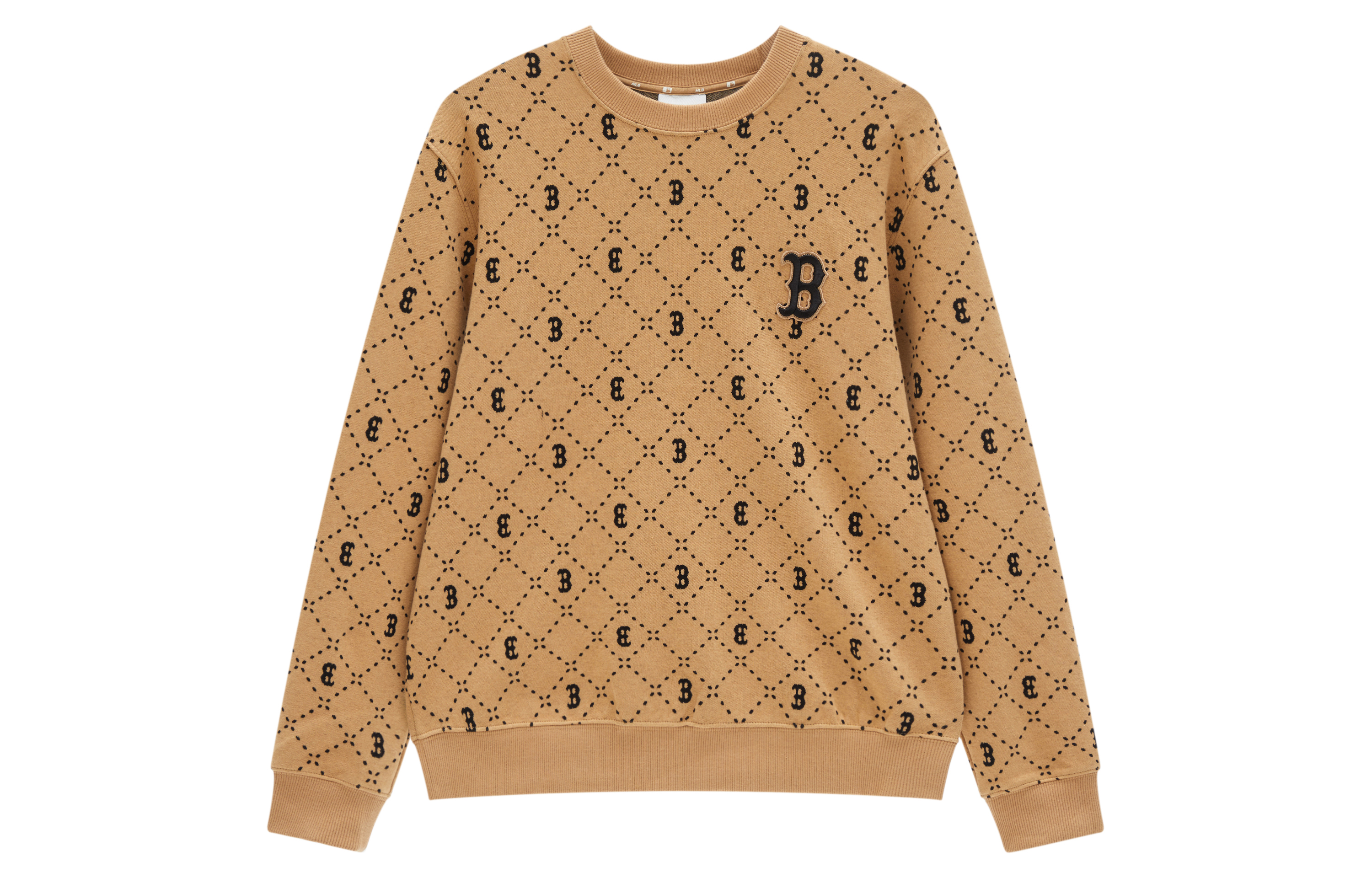 MLB Boston Red Sox Diamond Retro Knit Pullover Sweatshirt Beige Unisex 23FW 3AMTM0134-43CAL