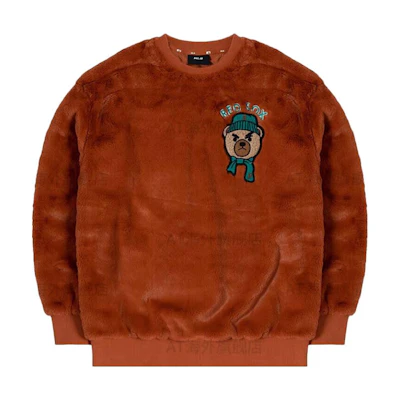 MLB Boston Red Sox Embroidered Bear Crewneck Sweatshirt Brown Unisex 3AMTE0126-43BRS